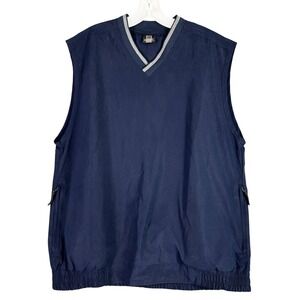 Nike Golf Windbreaker Vest Mens L Navy Blue‎ V Neck Streetwear Y2K Minimal Luxe